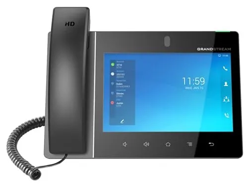 Grandstream IP-Video-Telefon GXV3480 - Schwarz, 16 Leitungen, integrierte 2MP Kamera und Android 11 für optimale Videokonferenzen