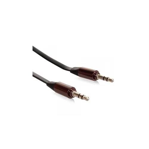 MCTV-695 - 3,5-mm-Klinke-Kabel, flach, Metallstecker, 2 m, schwarz