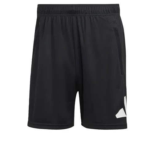 adidas Herren Train Essentials Logo Training Shorts, Black/White, L - 7 inch - Trainingshosen mit regulärem Schnitt und elastischem Bund, aus 100 % recyceltem Polyester, AEROREADY für optimale Feuchtigkeitsregulierung und praktische Reißverschlusstaschen.