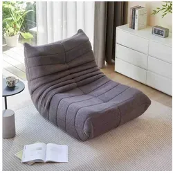 OKWISH Sitzsack Einzelsofa, Wohnzimmer Sofa, Loungesofa, Kindersofa, Küchensofa (Teddyfleece+Schaumstoff mit hoher Dichte, 1 St., Interne rahmenlose Struktur), Produkt als komprimierte Verpackung grau