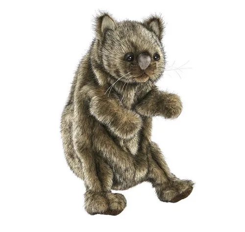 Hansa Plüschtier Wombat Handpuppe, 23 cm - Handpuppen aus weichem Plüsch, ideal für kreative Rollenspiele und kindliche Fantasie. Perfekt für kleine Abenteurer!