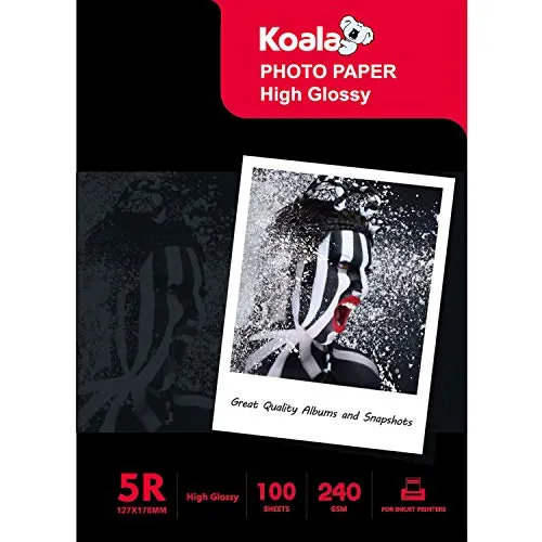 Koala Inkjet Hochglänzend Fotopapier 13x18 cm, 240 g/m², 100 Blatt, für Canon HP Epson Tintenstrahldrucker
