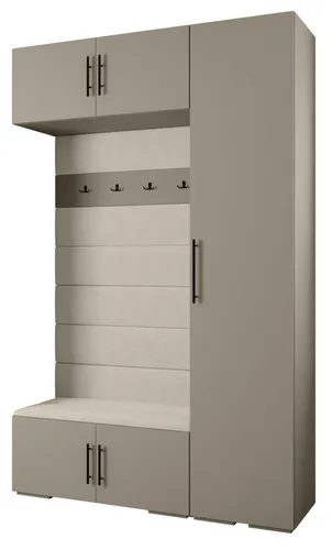 ABIKS MÖBEL Kompaktgarderobe INOVA 3 SATZ 19 – Elegantes Möbelset - Vielseitige Kompaktgarderobe mit Kleiderstange und Regalen. Robuste Materialien garantieren Langlebigkeit. Ideal zur stilvollen Aufbewahrung Ihrer Kleidung und persönlichen Gegenstände. Einfacher Aufbau für schnellen Genuss!