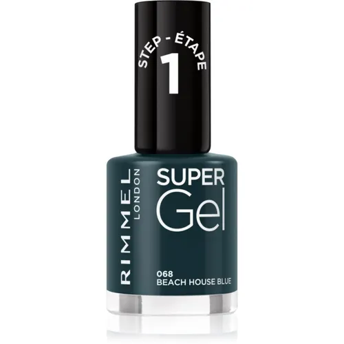 Rimmel Super Gel Gel-Lack für Fingernägel - keine UV/LED Lampe erforderlich Farbton 068 Beach House Blue 12 ml