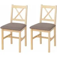MCW Esszimmerstuhl Set, Braun-Grau, Holz, 43x85x44 cm