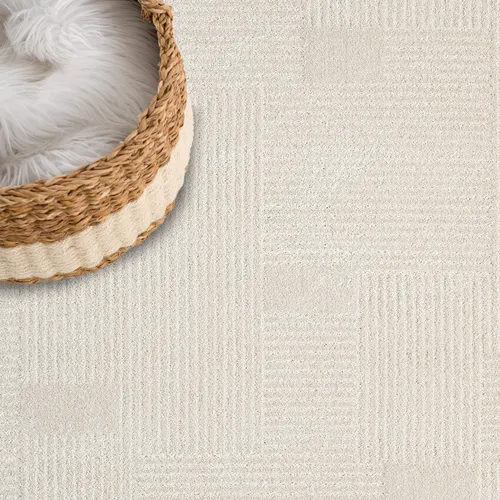 Teppich Kurzflor Esso, Farbe:Raute / Grau, Größen:160 cm Rund