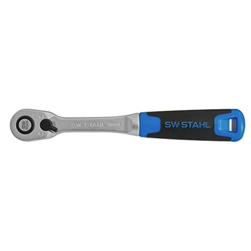 SW-Stahl 06038L Umschaltknarre 3/8 Zoll I feinverzahnt mit 72 Zähnen I bis zu 310 Nm I schmale Ratsche I Chrom-Vanadium-Stahl