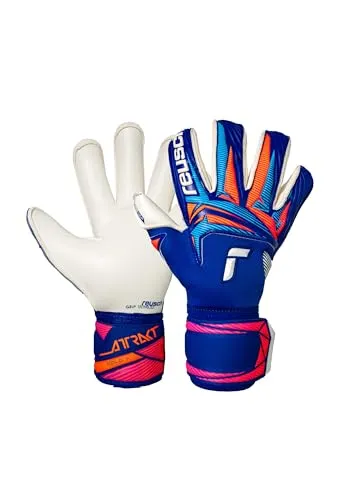 Reusch Attrakt X Roll Finger Torwarthandschuhe blau|orange 7,5 - Hochwertige Torwarthandschuhe mit Roll Finger Design für optimale Ballkontrolle. Ideal für Fußballspieler, bequem und strapazierfähig.