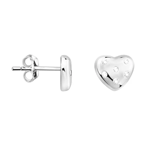 SOFIA MILANI - Damen Ohrringe 925 Silber - mit Zirkonia Steinen - Herz Ohrstecker - E2973