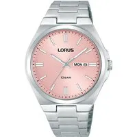LORUS Quarzuhr RH397AX9 - Elegante Edelstahl-Armbanduhr für Damen und Herren - Herrenuhren mit Quarz-Antrieb, wasserdicht bis 10 bar und modischem rosa Zifferblatt. Ideal für stilbewusste Träger!