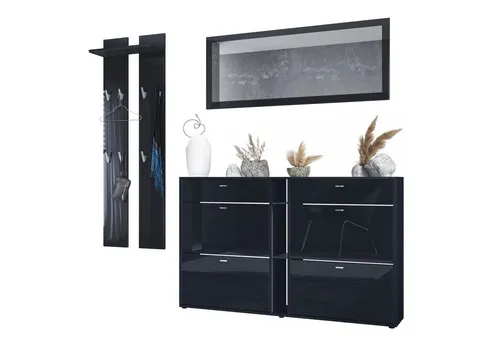 Vladon Garderoben-Set Orlando in schwarz von Vladon