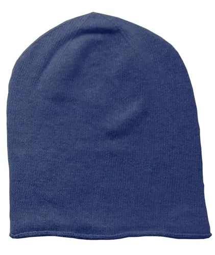 Mississhop 381 Feinstrick Kaschmir-Gemisch Beanie Mütze Slouch/XXL Schal/Handschuhe Nachtblau Einheitsgroesse Muetze