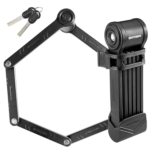 Kryptonite Keeper 510 Faltschloss - 100 cm - Fahrradschloss mit 3 mm gehärteten Stahlgliedern, Sicherheitsgrad 5/10, ideal für städtische Stopps. Inklusive 2 Schlüsseln und innovativer Transporthalterung für mühelosen Transport.