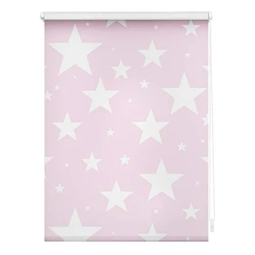 Lichtblick Rollo Klemmfix - Verdunkelung mit Sternen in Rosa, 80 x 150 cm - Rollos für stilvolle Verdunkelung, ohne Bohren montierbar! Ideal für Kinderzimmer mit einem hübschen Sternenmotiv.