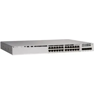 Cisco Catalyst 9200L Switch - Layer 3 Managed Switch mit 24 Ports (10/100/1000) und 4 Gigabit SFP Uplinks, ideal für moderne Netzwerkinfrastrukturen mit PoE+ Unterstützung und hoher Leistungsfähigkeit.