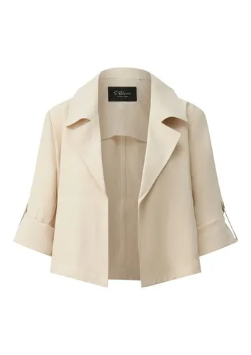 s.Oliver BLACK LABEL Jackenblazer - Boxy Fit Beige 46 EU - Stylischer Jackenblazer im Boxy Fit mit edlem Design, ideal für elegante Anlässe. Hergestellt aus hochwertiger Viskose für ein angenehmes Tragegefühl.