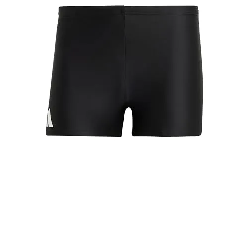 adidas Herren Solid Swim Boxers, Black/White, S - Badehosen aus 78 % recyceltem Nylon, chlorresistent und mit weichem Tragegefühl. Ideal für umweltbewusste Schwimmer, die Komfort und Stil suchen.