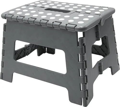 Klapptritt, Tritthocker, Sitzhocker, Faltbar, Kinder H 22 cm, bis 150 KG, Grau