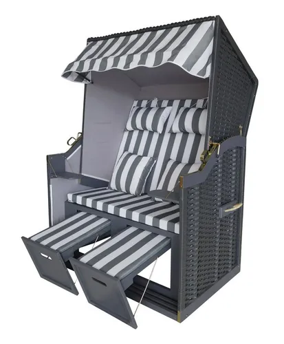 acamp Sylt Strandkorb - Strandkorb aus FSC-zertifiziertem Tannen- und Nadelholz, mit robustem FlexMesh-Korbgeflecht und gemütlicher Innenausstattung für entspannte Stunden am Strand.