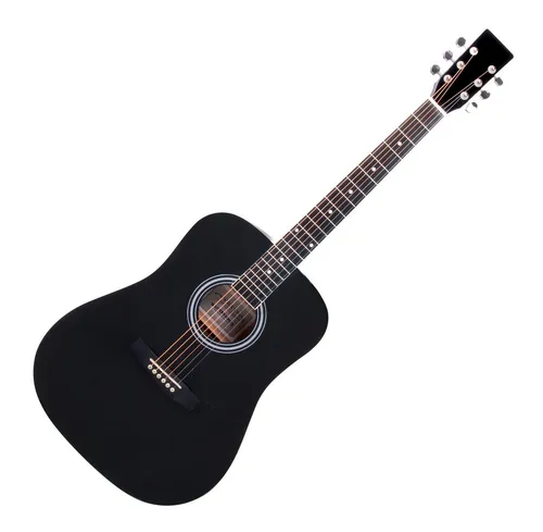 Classic Cantabile WS-10BK Westerngitarre schwarz - Dreadnought-Style 6-Saiter-Gitarre mit hochwertigem Hochglanz-Finish, ideal für Einsteiger und Fortgeschrittene in der Kategorie Gitarren.