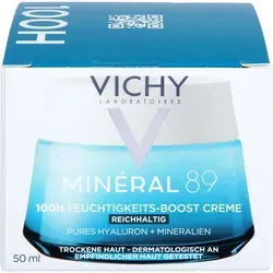 Vichy Mineral 89 Reichhaltige Creme 50ml - Sonstige Feuchtigkeitscreme mit innovativem Wirkstoffkomplex, spendet bis zu 100 Stunden intensive Feuchtigkeit und stärkt die Hautschutzbarriere, auch für empfindliche Haut geeignet.