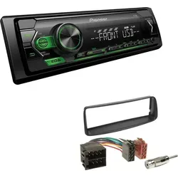 Pioneer MVH-S120UBG 1-DIN Autoradio mit grüner Beleuchtung und USB kompatibel mit Android-Smartphones inkl. Einbauset passend für Peugeot 206 206...