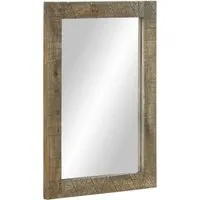 Badspiegel Grau 50x2,5x70 cm aus Massivholz Mango - Eleganter Badspiegel in Grau mit einem stabilen Rahmen aus massivem Mangoholz. Ideal für kleine Räume, sorgt er für klare Reflexionen und verleiht deinem Badezimmer einen stilvollen Akzent.