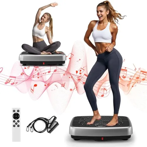 MOSUNY Vibrationsplatte 2025 - Doppelmotor für effektives Ganzkörpertraining - Vibrationsplatten für Home Workout: Die MOSUNY Vibrationsplatte mit Dual-Motor-System hilft beim Abnehmen, Muskelaufbau und fördert die Durchblutung. Ideal für ein effektives Training zu Hause!