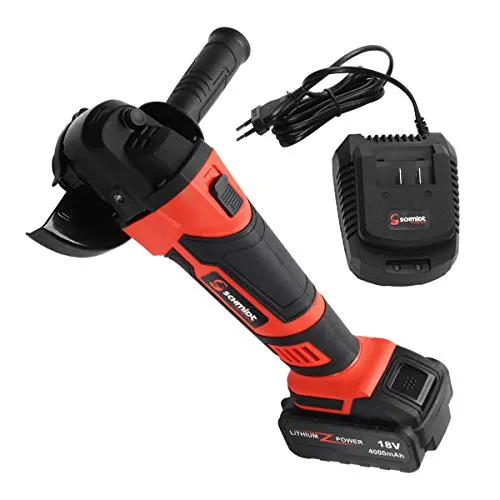 SCHMIDT security tools AG-115 Akku-Winkelschleifer - Schleifmaschinen: 4-in-1 Werkzeug für Trennen, Schleifen, Schruppen & Polieren mit konstanten 8000 U/min für präzise Ergebnisse.
