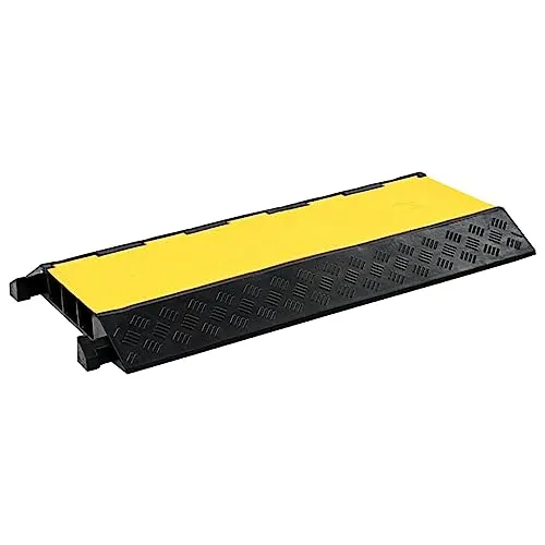 vidaXL Kabelbrücke 3-Kanal 93cm - Robuster Kabelschutz - Werkstattausrüstung für sicheren Kabelschutz, aus strapazierfähigem Gummi und mit 3 Kanälen für einfache Handhabung. Tragkraft bis 25 Tonnen, ideal für Baustellen und Veranstaltungen.