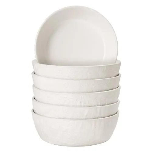 Linen Artisan Cereal Bowls 15cm - 6er Set - Schüsselsets mit zeitlosem Design, robust und langlebig, ideal für den täglichen Gebrauch und als Geschenk. Stapelbar für platzsparenden Stauraum und vielseitig einsetzbar, mikrowellen- und spülmaschinenfest.