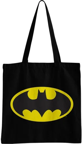 Batman Signal Logo Tote Bag - Stylische Tragetasche für Herren in Schwarz aus strapazierfähigem Polyester, ideal für den täglichen Gebrauch und als Statement-Piece für Batman-Fans.