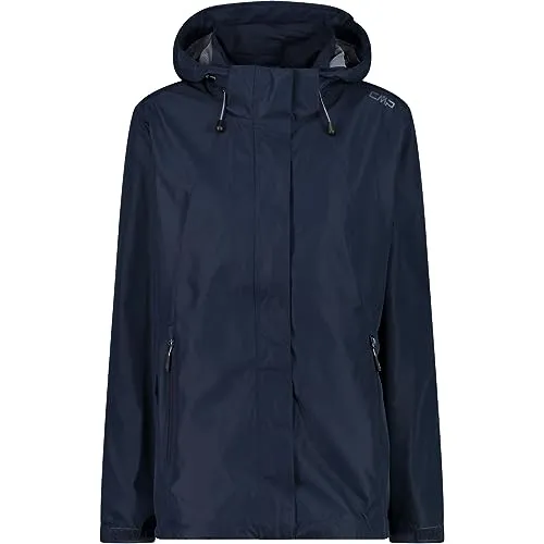 CMP Damen Regenjacke WOMAN JACKET ZIP HOOD 32X5826 - Funktionsjacke aus ultraleichtem Ripstop-Gewebe, mit 100%igem Wasserschutz und abnehmbarer Kapuze – ideal für Stadt und Berge.