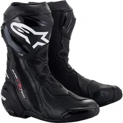 Alpinestars Supertech R Vented Motorrad Stiefel 42 - schwarz - Motorradstiefel für Sommeraktivitäten, atmungsaktiv mit hohem Schaft und verstellbarer Wadenweite für optimalen Komfort und Schutz.