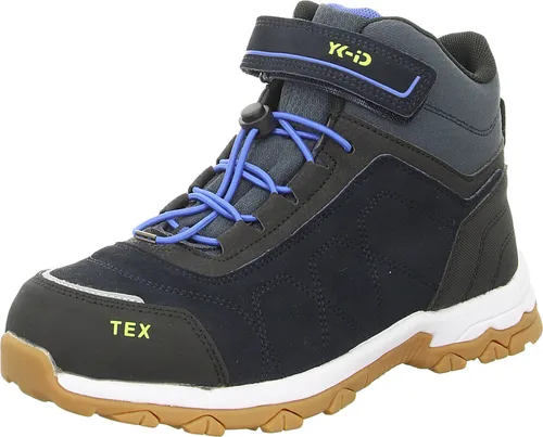 kmins Dunkelblaue Leder-Stiefel Größe 39 - Wanderschuhe mit wärmendem Textilfutter und rutschhemmender Laufsohle, ideal für abenteuerliche Ausflüge und kaltes Wetter.