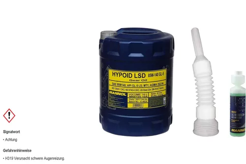 10L MANNOL Schaltgetriebeöl Hypoid LSD 85W-140 API GL-5 LS Getriebeöl Schlauch