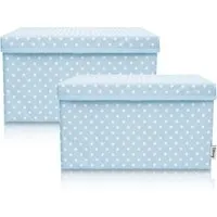 LIFENEY 2-Set Aufbewahrungsbox Kinder – Hellblau Punkte von Lifeney