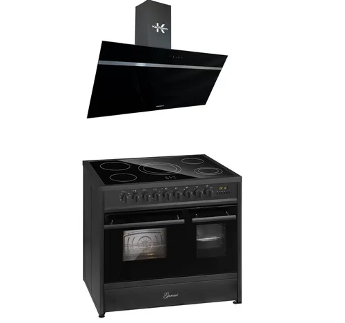 GURARI GCH E 912 DF BL Elektro Standherd  Doppelbackofen+Dunstabzugshaube 90cm