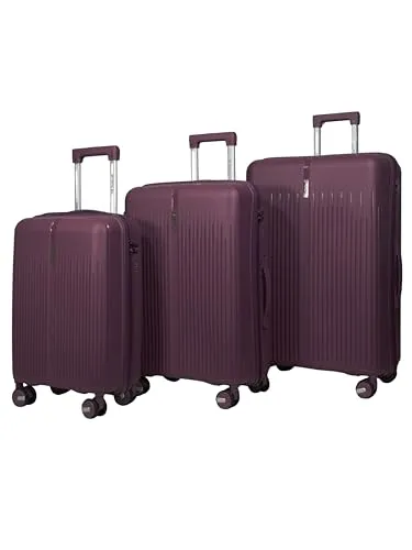 MY TRAVEL BAG Hartschalen-Koffer Trolley Reisekoffer Set (Lila, 3er Set) - Koffer-Set aus robuster Hartschale, ideal für Vielreisende. Mit leichtgängigen 360° Doppelrollen und integriertem TSA-Zahlenschloss für sicheres Reisen.