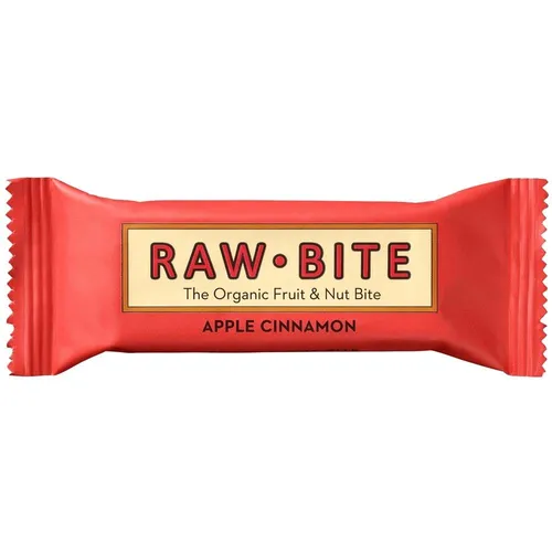 Raw-Bite Fruchtriegel Rohkost Apple Cinnamon - BIO, ohne Zuckerzusatz - Proteinriegel aus 100% natürlichen Zutaten, vegan und glutenfrei. Mit Datteln, Äpfeln, Mandeln und Zimt, perfekt für gesunde Snacks!