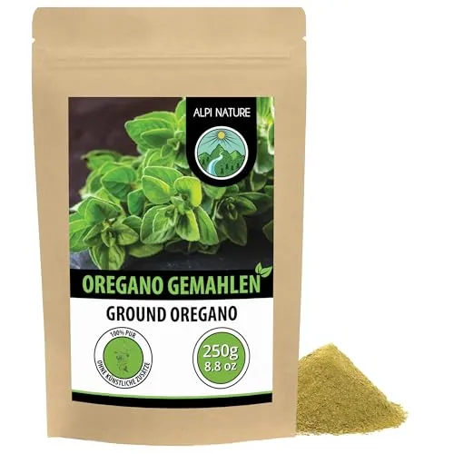 Alpi Nature Oregano gemahlen 250g, Oregano Gewürz zum Kochen