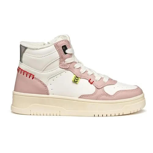 Geox J LESTRELLA Girl Sneaker, White/Rose, 37 EU
