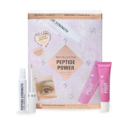 Revolution Beauty Peptide Power Lash & Lip Duo Set, 2-teiliges Set für Hydrierte Lippen, Vollere Wimpern & Gestärkte Brauen, Vegan & Tierversuchsfrei