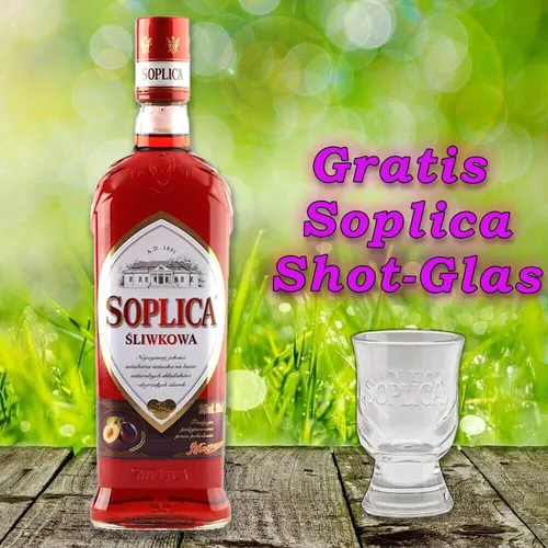  Soplica Glas & Soplica Pflaume Likör Sliwkowa 28%vol. 500ml 1 Glas EUR 19,98/L