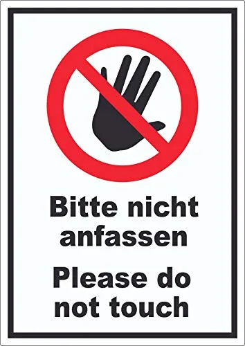 Bitte nicht anfassen Aufkleber Do not touch A6 (105x148mm)