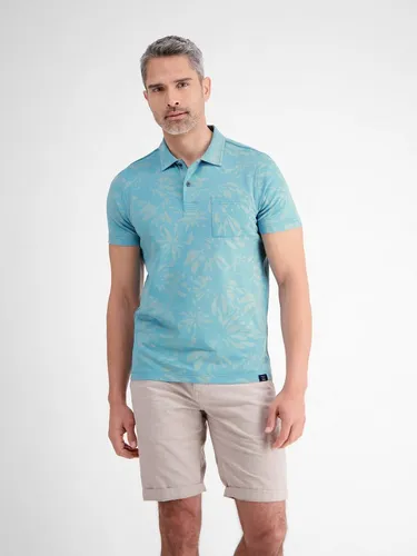 LERROS Poloshirt mit Stretchanteil für Herren - Herren-Shirt in coastal blau, aus 95% Baumwolle und 5% Elasthan, bietet hohen Tragekomfort und ein sommerlich-florales Muster für jeden Tag.