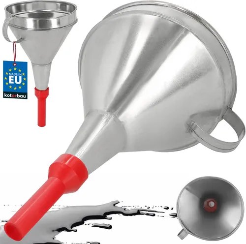 Verzinkter Trichter mit Sieb, Kunststoffspitze, 17 cm