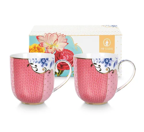 Pip Studio 2er Set Tassen klein Royal | Pink in lila von Pip Studio