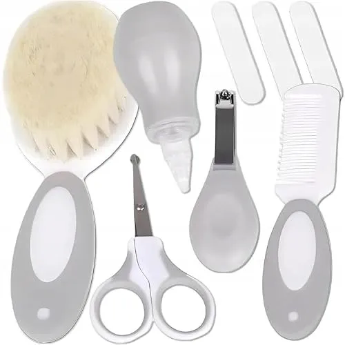 Baby Pflegeset, 7 Teile mit Etui, Schere und Bürste
