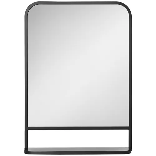 HOMCOM Wandspiegel 70 x 50cm Rechteck mit Ablagefläche - Eleganter Wandspiegel mit Metallrahmen und Ablagefläche, ideal zur Raumgestaltung und Aufhellung Ihres Wohnraums.